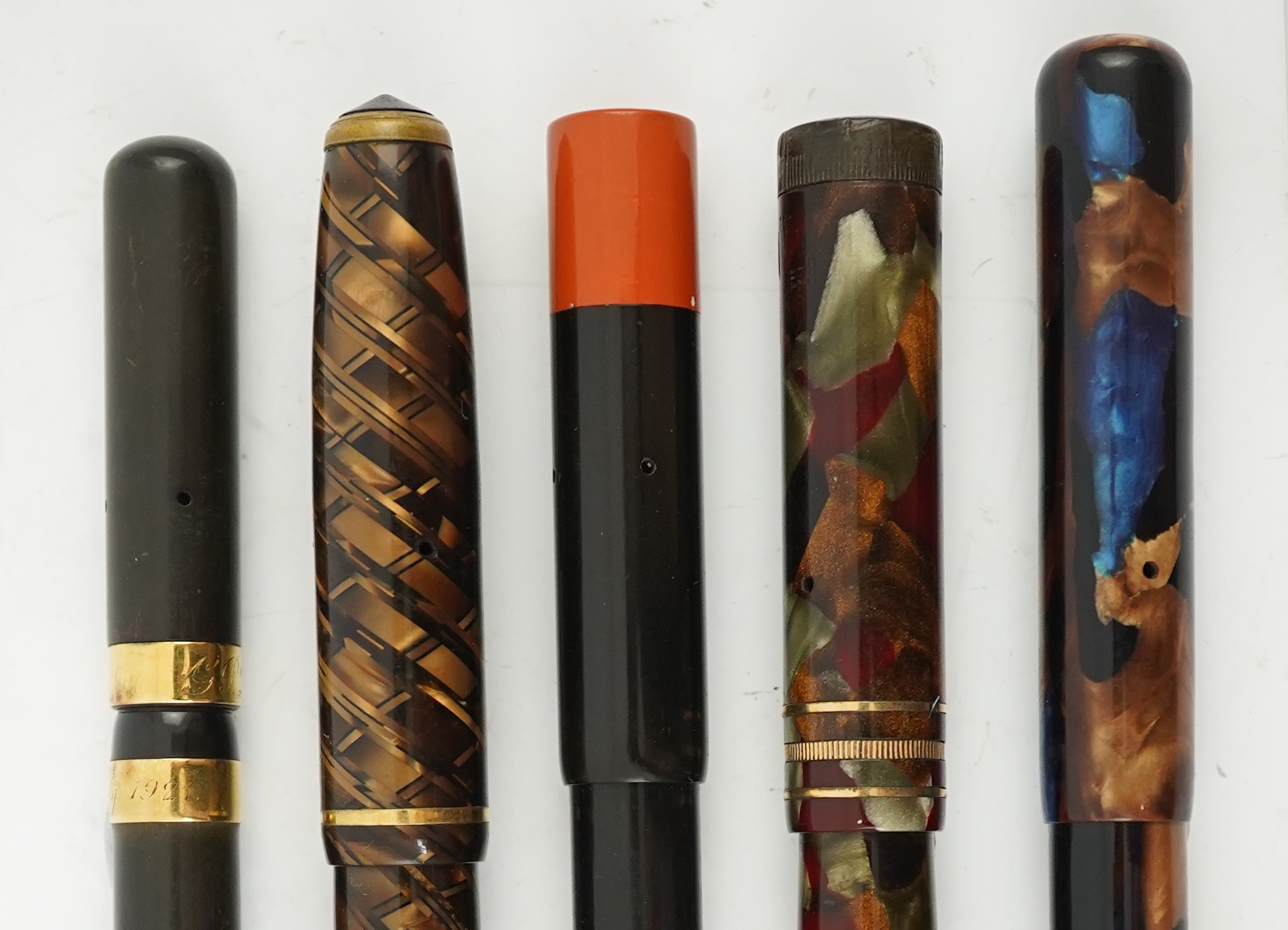 Five UK pens, Swan, Onoto and Conwy Stewart